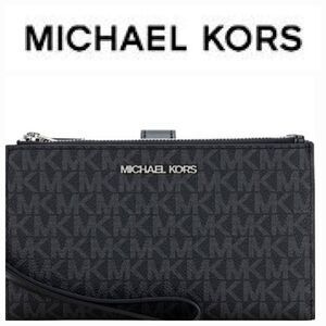 Michael Kors MK Logo Large Double Zip Wristlet